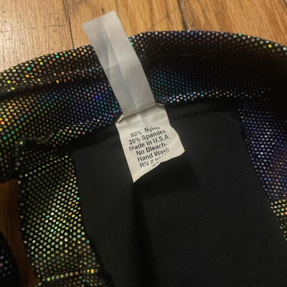 iheartraves vintage y2k lowrise oil slick holographic cutout micro shorts xl - Picture 6 of 8